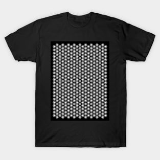 Hexagonal Turtle Pattern Black & White 001 T-Shirt